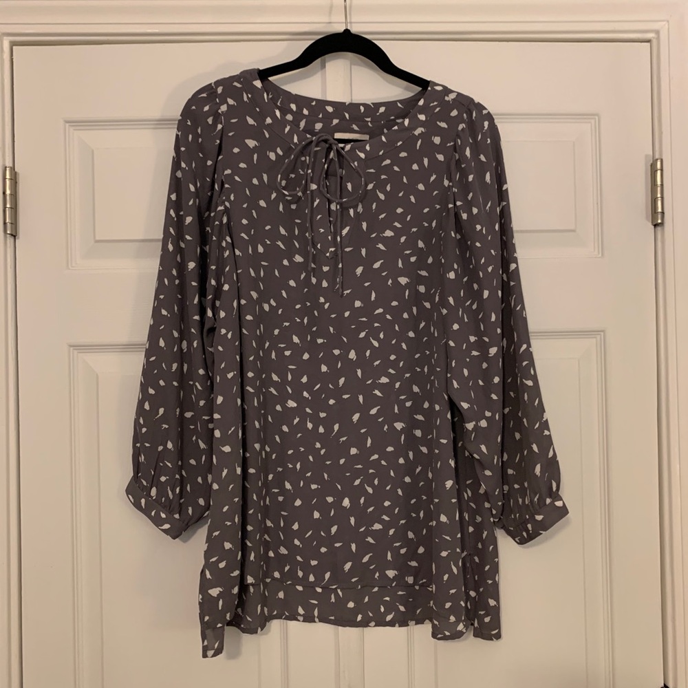 LOFT L Long Sleeve Purple Blouse
